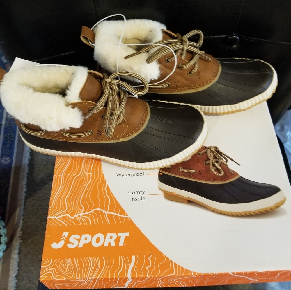 SPORT Boots Woman's Waterproof Duck Faux-fur All-weather Shoes …